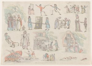 Plate 8, Outlines of Figures, Landscapes and Cattle... for the Use of Learners, Ju..., June 20, 1790. 作： Thomas Rowlandson