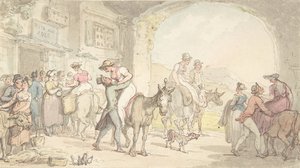 センチメンタルトラベルからの郵便局の喜び、カリフォルニア州。 1821年。 作： Thomas Rowlandson