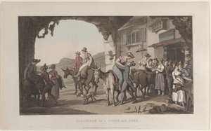 郵便局の楽しみ、南部地方の感傷的な旅のジャーナルから...、1821年。 作： Thomas Rowlandson