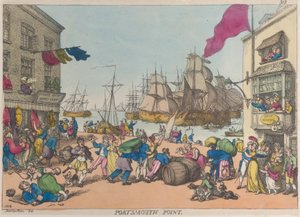ポーツマス ポイント、1814 年、1814 年。 作： Thomas Rowlandson