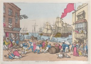 ポーツマス ポイント、1814 年、1814 年。 作： Thomas Rowlandson