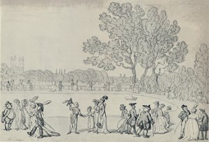 グリーンパークの遊歩道、1808年、1920年 作： Thomas Rowlandson