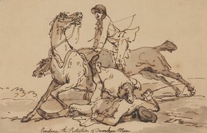プロビデンス――酔っ払いの男性たちの保護 作： Thomas Rowlandson