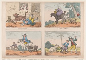 七面鳥を引っ張って、コラード豚、子牛の引き抜きと錆びたベーコン、1807., 1807. 作： Thomas Rowlandson