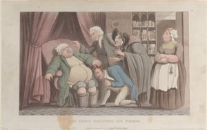 Quae Genus は彼の父を発見する、The History of Johnny Quae Genus、The Li...、1822 年 1 月 1 日より。 作： Thomas Rowlandson