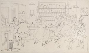 The History of Johnny Quoe Genus: the Littl...、1822年からのキッチンのスポーツのQuae Genus。 作： Thomas Rowlandson