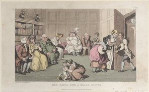 Quae Genus with a Quack Doctor、The History of Johnny Quae Genus、The Lit...、1821 年 10 月 1 日より。 作： Thomas Rowlandson