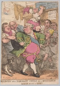 休止状態のタイトルまたはブリーチメーカーの回復は主、パブになります。 1805（手描きの彫刻） 作： Thomas Rowlandson