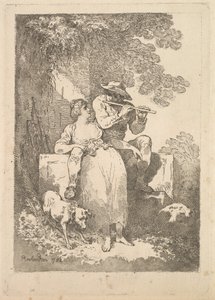 晴れた日の労働からの休息、1784-87。 作： Thomas Rowlandson