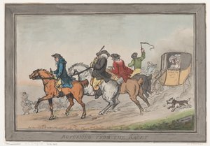 レースからの帰還、1791 年 12 月 1 日、1791 年 12 月 1 日。 作： Thomas Rowlandson