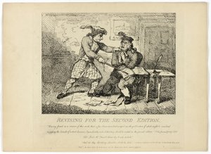 ボズウェルの『ヘブリディーズ諸島紀行』から、第2版への改訂 作： Thomas Rowlandson