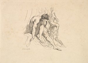 子供と一緒に川の神、1784-88。 作： Thomas Rowlandson