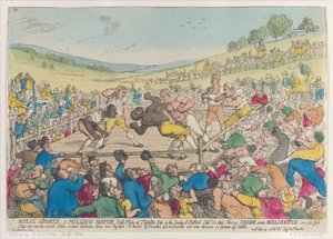 農村スポーツ、ミリングマッチ、1811 年 9 月 29 日、1811 年 9 月 29 日。 作： Thomas Rowlandson