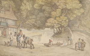 川と橋のある素朴な風景 作： Thomas Rowlandson