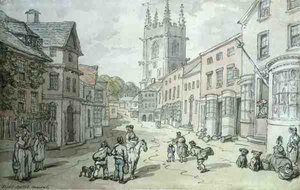 コーンウォール、セイント・オーステル（ペン、水彩、紙） 作： Thomas Rowlandson