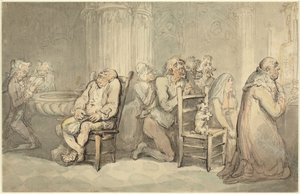 フランスの教会での一場面 作： Thomas Rowlandson