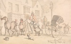 ハーフムーン・インの外の様子 作： Thomas Rowlandson