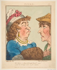 軽蔑されたル・ブルン、または情熱の似顔絵、1800年1月21日。 作： Thomas Rowlandson