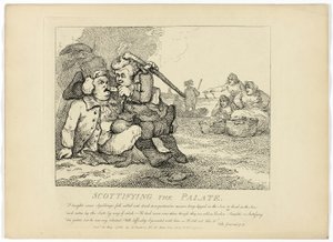 ボズウェルの『ヘブリディーズ諸島旅行』より「味覚のスコット化 作： Thomas Rowlandson