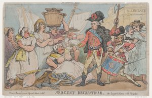 リクルーター軍曹、1789 年 10 月 24 日、1789 年 10 月 24 日。 作： Thomas Rowlandson