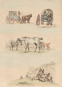 16点セット 人物と風景のアウトライン 作： Thomas Rowlandson