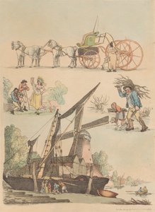 16枚セット 人物・風景図の輪郭 作： Thomas Rowlandson