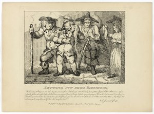 ボズウェルのヘブリディーズ紀行より、エディンバラからの出発 作： Thomas Rowlandson