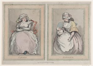 独身と既婚、1791年12月1日、1791年12月1日。 作： Thomas Rowlandson