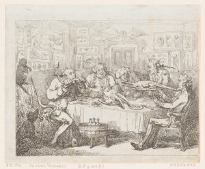サー・ジョセフ・バンクスがワニを食べようとしている「ザ・フィッシュ・サパー」、1788年以降、1788年以降。