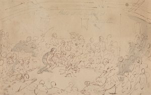ノッティンガムのコックピットでスケッチ 作： Thomas Rowlandson