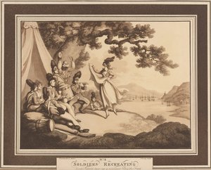 ？兵士の再作成？、c.1798 作： Thomas Rowlandson