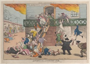 1810年10月5日に開催されたカントリー・フェアのスポーツ、1810年10月5日 作： Thomas Rowlandson