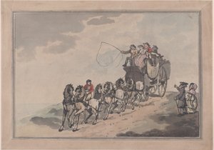 ステージコーチとシックス、1786-93。、1786-93。 作： Thomas Rowlandson
