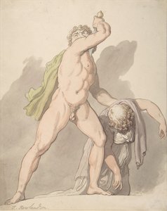ウフィツィ美術館で失神する女性ルドヴィージ ガリアを支える裸の男性、1780-1827年。