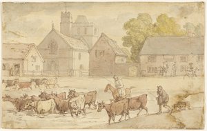 スタンレー セント レナード教会、グロスターシャー 作： Thomas Rowlandson