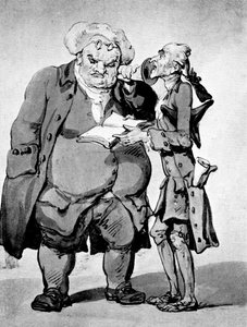 飢えた詩人と出版社、18世紀後半。 作： Thomas Rowlandson
