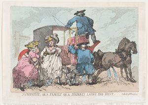 同情、または塵を敷く旅の家族、1784 年 7 月 12 日、1784 年 7 月 12 日。 作： Thomas Rowlandson