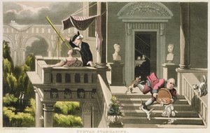 シンタクスの星空観賞（ウィリアム・コム作、1812年出版の「シンタクス博士の絵のない旅」より）（アクアチント画 作： Thomas Rowlandson