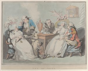 海岸のお茶、1785-94。、1785-94。 作： Thomas Rowlandson