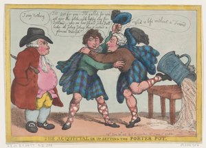1806 年 6 月 20 日、無罪判決、またはポーター ポットの動揺。 作： Thomas Rowlandson