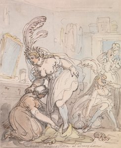 ドゥルーリー レーンの女優の更衣室 作： Thomas Rowlandson