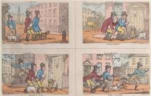 廷吏の狩り：朝の外出、完全な香り、カバーの破り、追跡…、1809. 作： Thomas Rowlandson