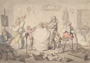 理髪店、1785-1805。 作： Thomas Rowlandson