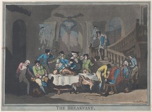 朝食、1789 年 2 月 1 日、1789 年 2 月 1 日。 作： Thomas Rowlandson
