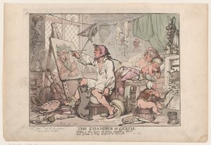 天才の部屋、1806 年 4 月 2 日、1806 年 4 月 2 日。 作： Thomas Rowlandson