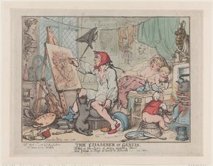 天才の部屋、1812 年 4 月 2 日、1812 年 4 月 2 日。 作： Thomas Rowlandson