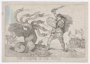 国民のチャンピオン、1784 年 3 月 11 日、1784 年 3 月 11 日。 作： Thomas Rowlandson