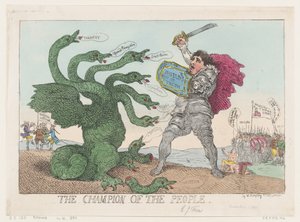 国民のチャンピオン、1784 年 3 月 11 日、1784 年 3 月 11 日。 作： Thomas Rowlandson
