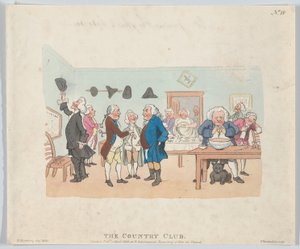 カントリー クラブ、1803 年 4 月 7 日、1803 年 4 月 7 日。 作： Thomas Rowlandson