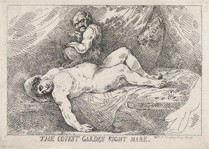 コヴェント ガーデンのナイトメア、1784 年 4 月 20 日、1784 年 4 月 20 日。 作： Thomas Rowlandson